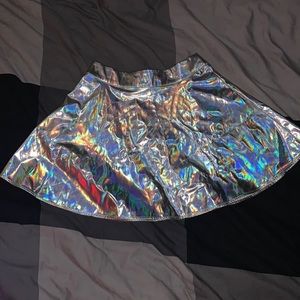 Holographic skater skirt